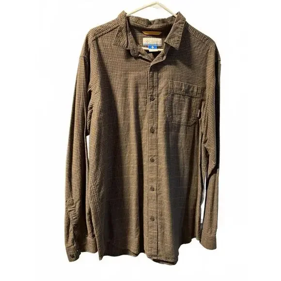 Columbia Sportswear  Brown Plaid Long Sleeve Button Large - Picture 4 of 5
